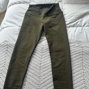 Olive Green High-Waisted Leggings